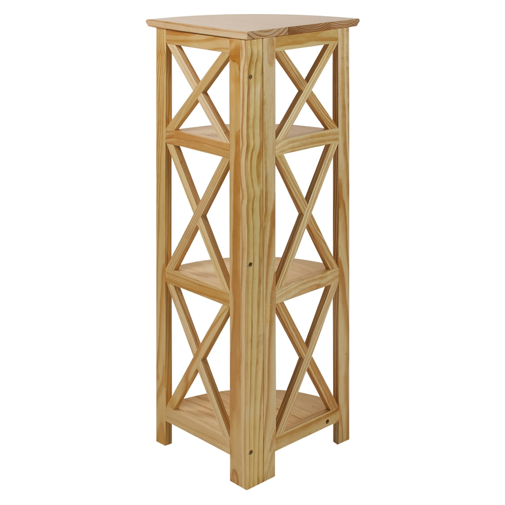 Montego 4-Shelf Corner Folding Bookcase-Natural - Casual Home
