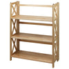 Montego 3-Shelf Folding Bookcase -Natural - Casual Home