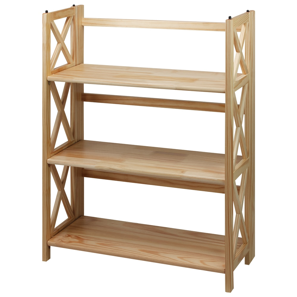 Montego 3-Shelf Folding Bookcase -Natural - Casual Home