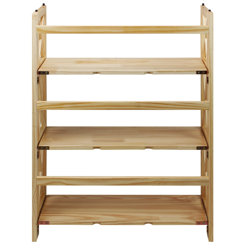 Montego 3-Shelf Folding Bookcase -Natural - Casual Home