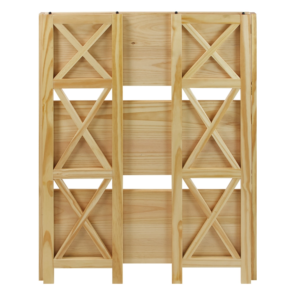 Montego 3-Shelf Folding Bookcase -Natural - Casual Home