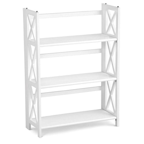 Montego 3-Shelf Folding Bookcase - White - Casual Home