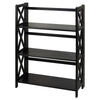 Montego 3-Shelf Folding Bookcase -Black - Casual Home