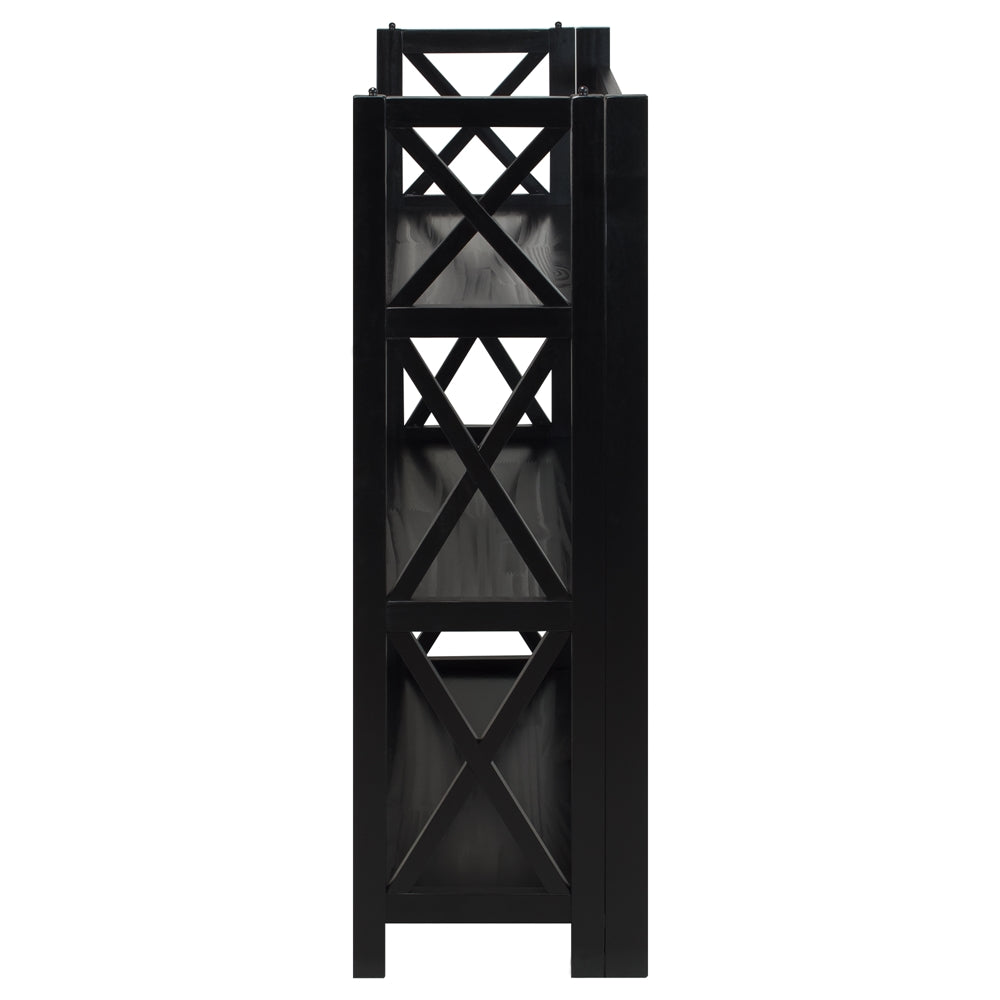 Montego 3-Shelf Folding Bookcase -Black - Casual Home