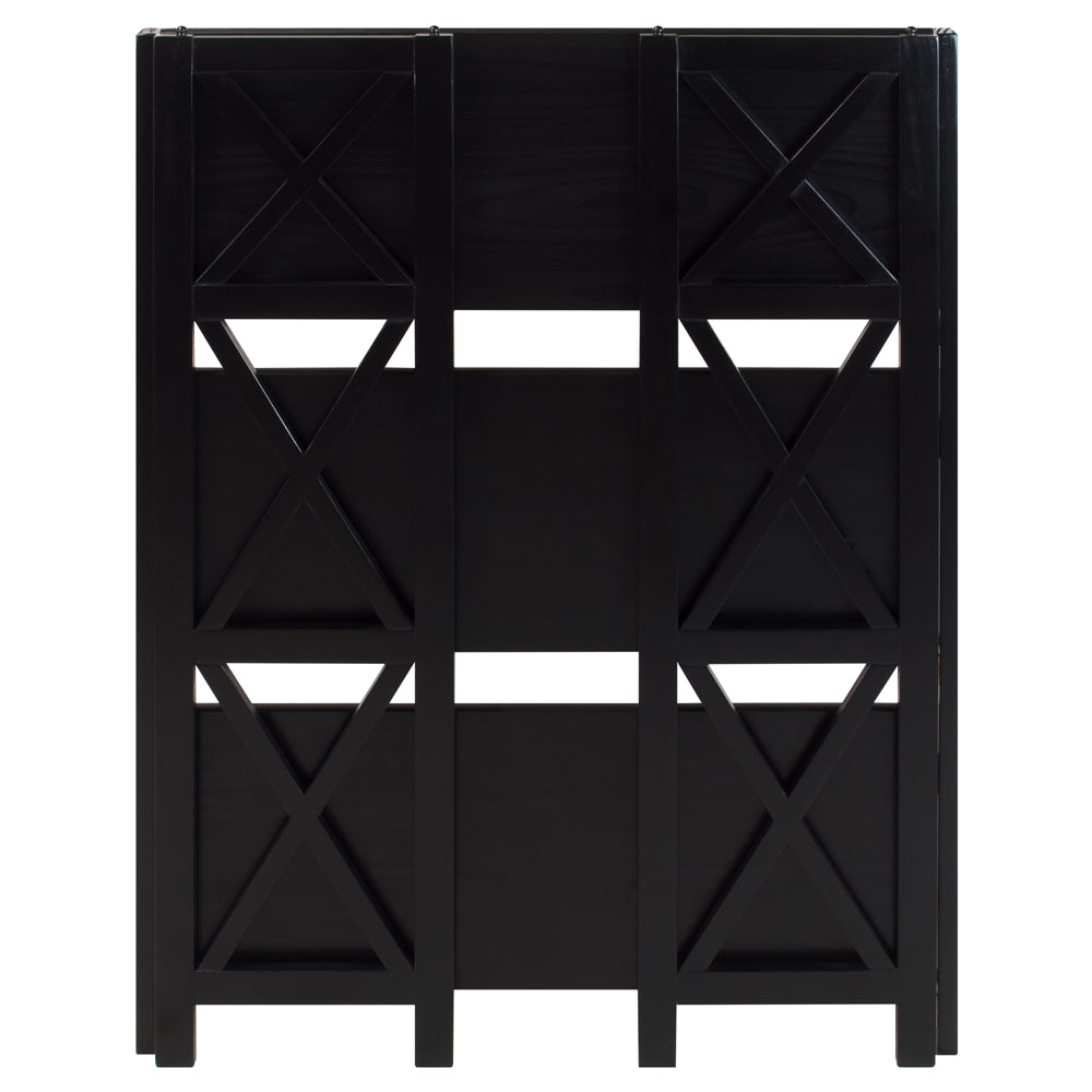 Montego 3-Shelf Folding Bookcase -Black - Casual Home
