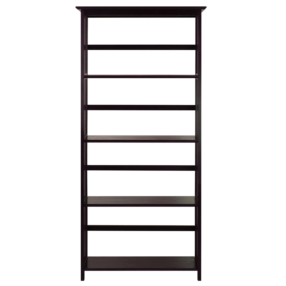 Mission Style 5-Shelf  Bookcase-Espresso - Casual Home