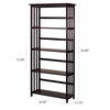 Mission Style 5-Shelf  Bookcase-Espresso - Casual Home