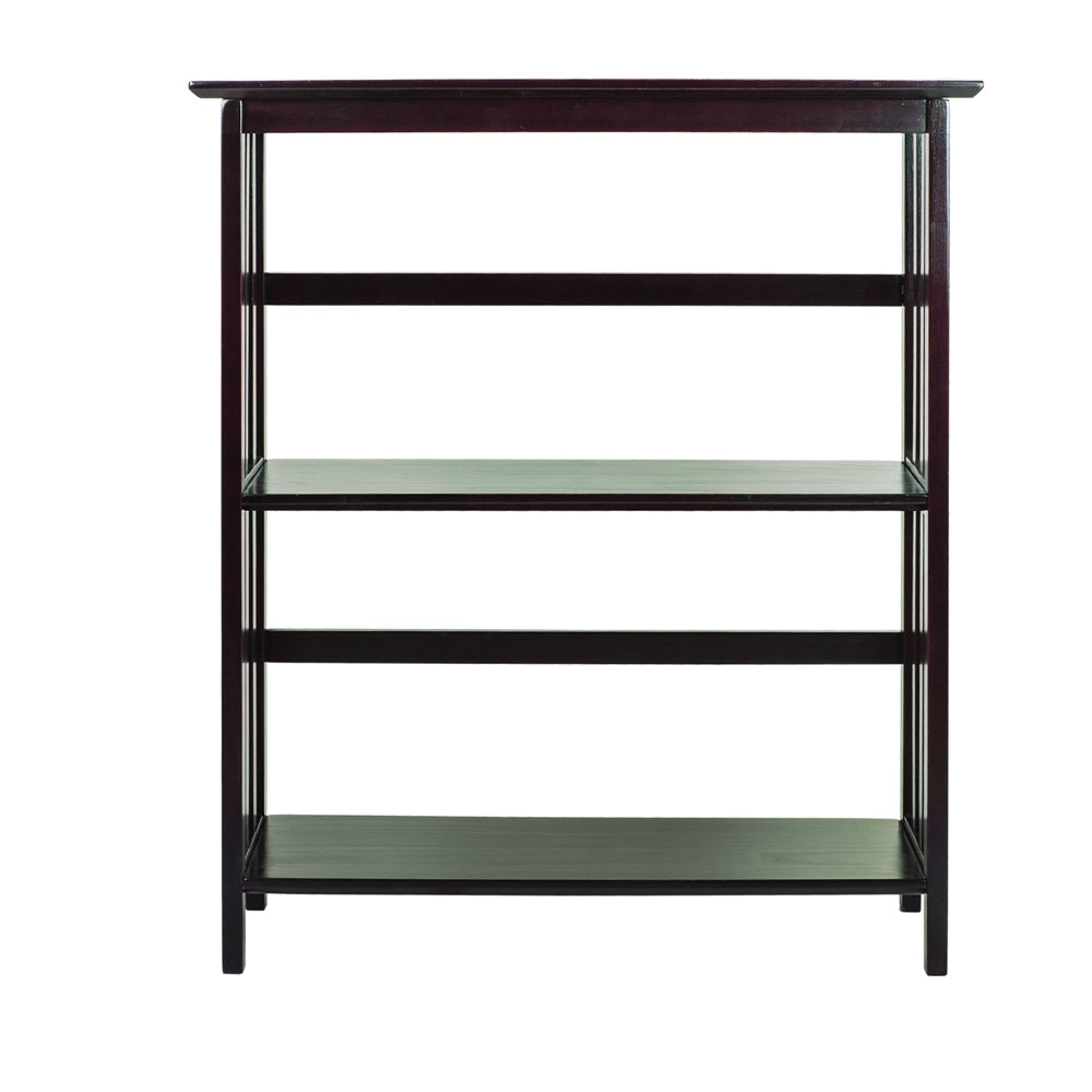 Mission Style 3-Shelf  Bookcase-Espresso - Casual Home
