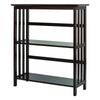 Mission Style 3-Shelf  Bookcase-Espresso - Casual Home
