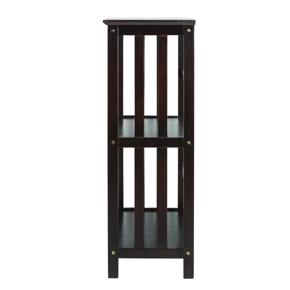 Mission Style 3-Shelf  Bookcase-Espresso - Casual Home