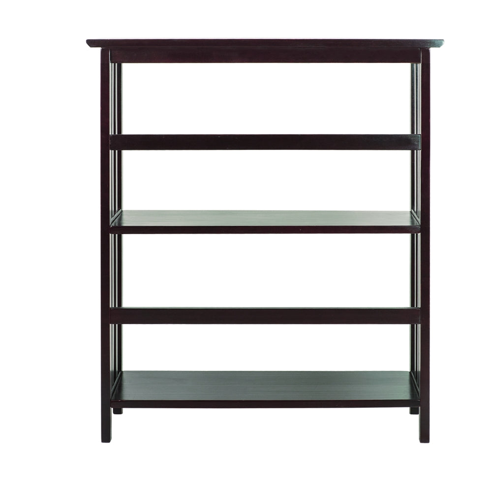 Mission Style 3-Shelf  Bookcase-Espresso - Casual Home