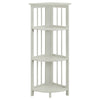 4-Shelf Corner Folding Bookcase-White - Casual Home