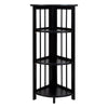 4-Shelf Corner Folding Bookcase-Black - Casual Home