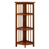 4-Shelf Corner Folding Bookcase-Honey Oak - Casual Home