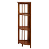 4-Shelf Corner Folding Bookcase-Honey Oak - Casual Home