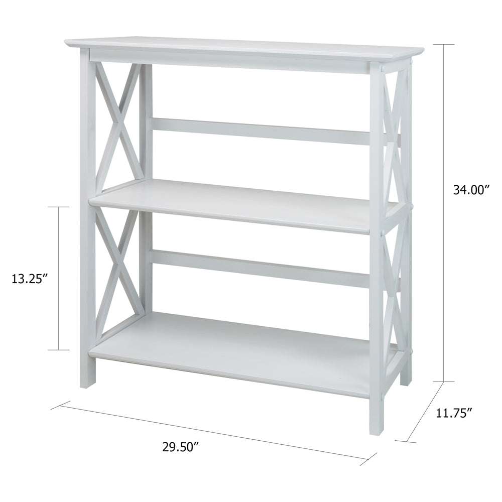 Montego 3-Shelf Bookcase-White - Casual Home