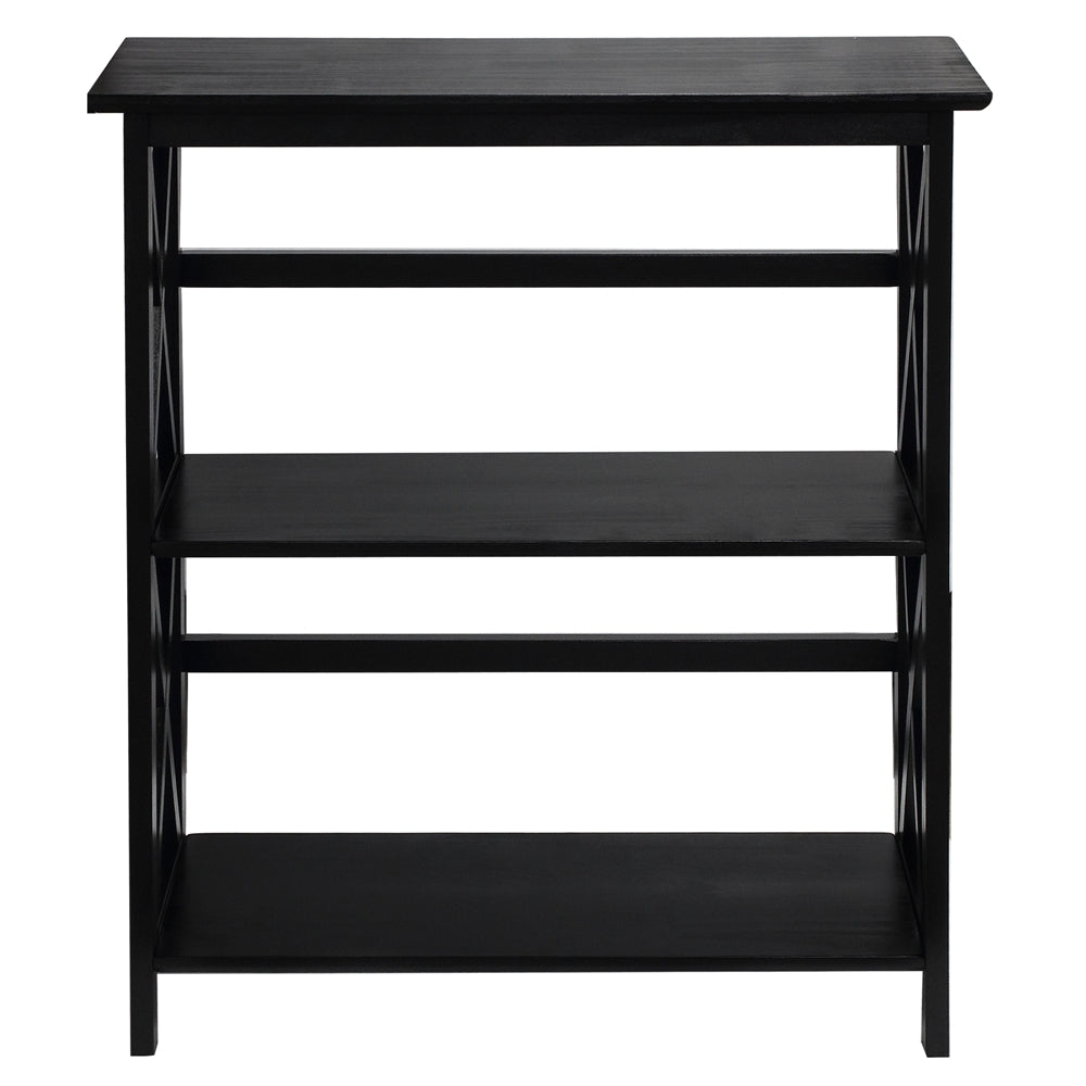 Montego 3-Shelf Bookcase-Black - Casual Home