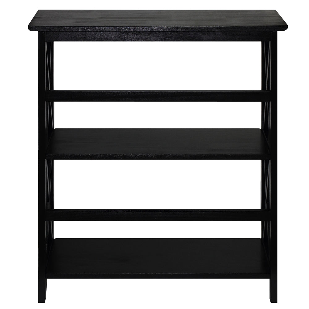 Montego 3-Shelf Bookcase-Black - Casual Home