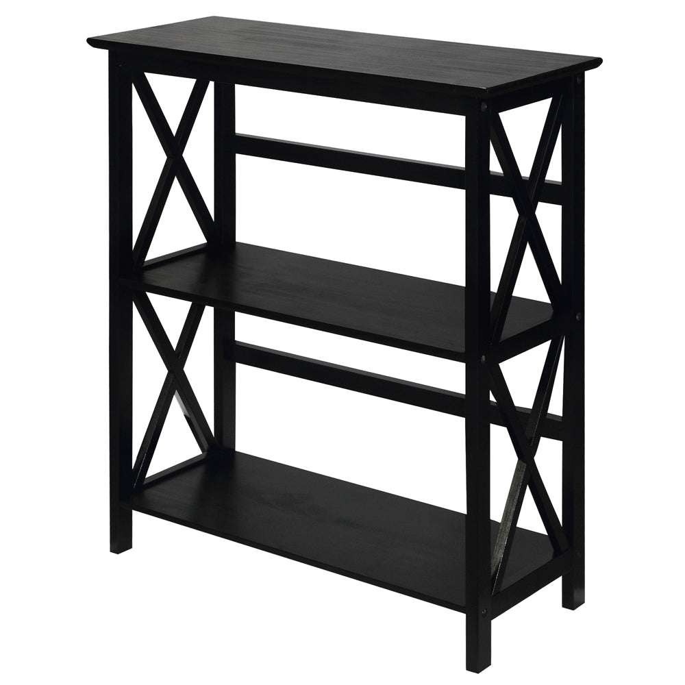 Montego 3-Shelf Bookcase-Black - Casual Home
