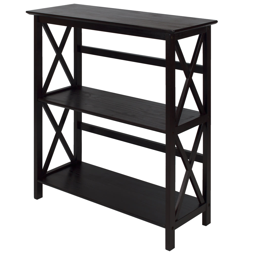 Montego 3-Shelf Bookcase-Espresso - Casual Home