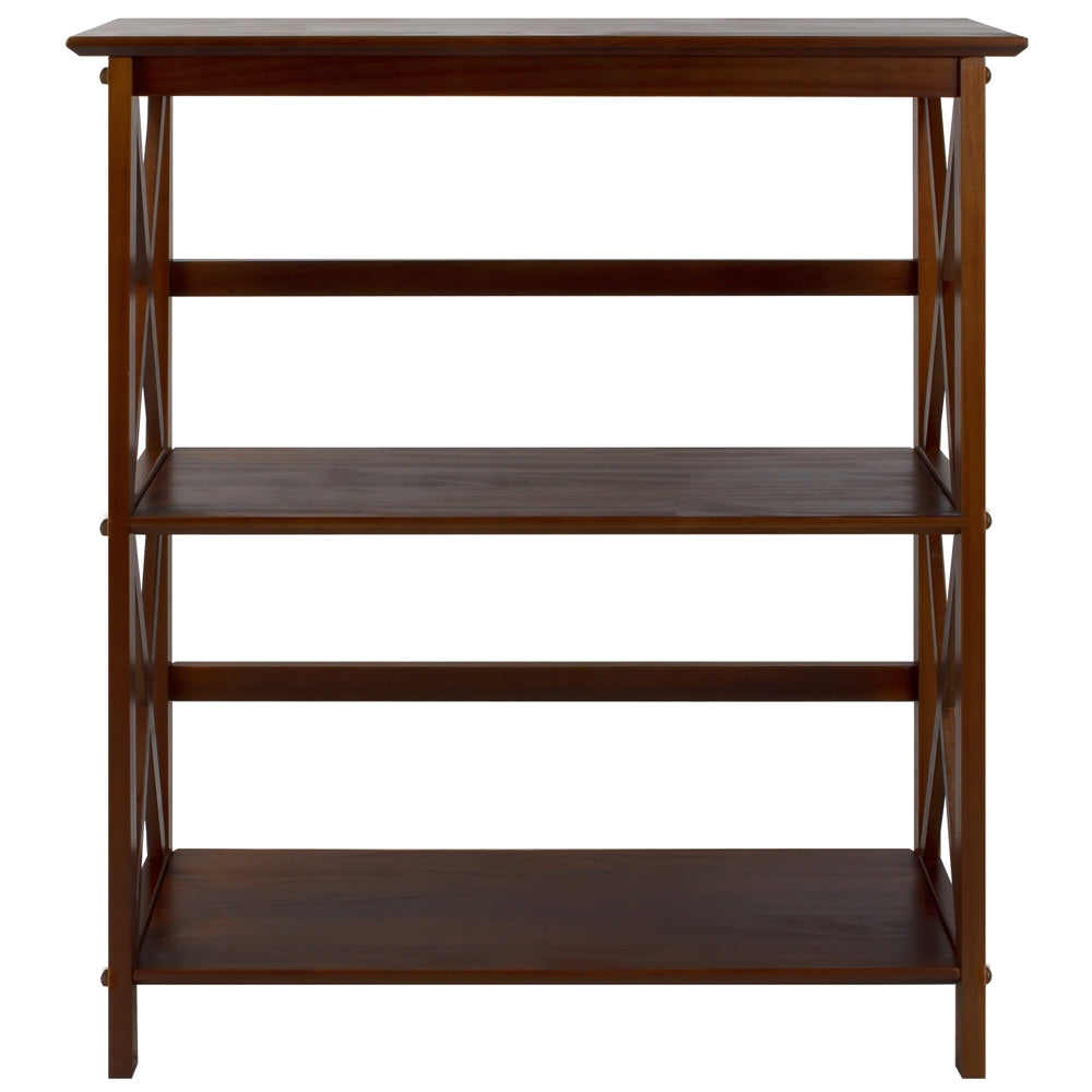 Montego 3-Shelf Bookcase-Walnut - Casual Home
