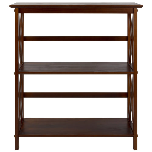 Montego 3-Shelf Bookcase-Walnut - Casual Home