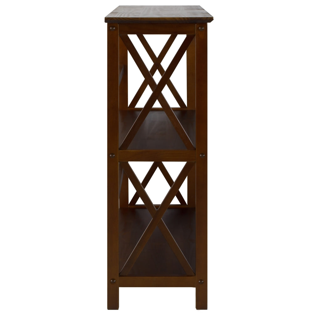 Montego 3-Shelf Bookcase-Walnut - Casual Home