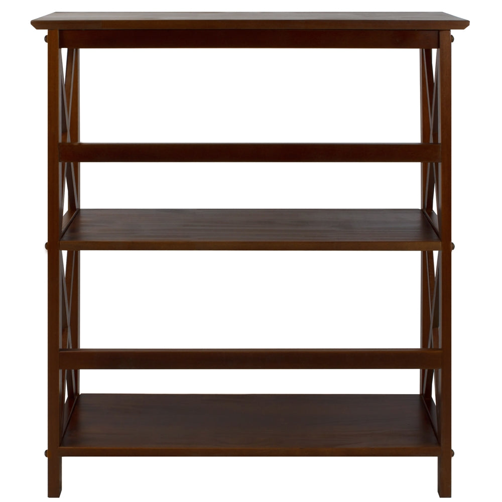 Montego 3-Shelf Bookcase-Walnut - Casual Home