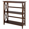 Montego 3-Shelf Bookcase-Walnut - Casual Home
