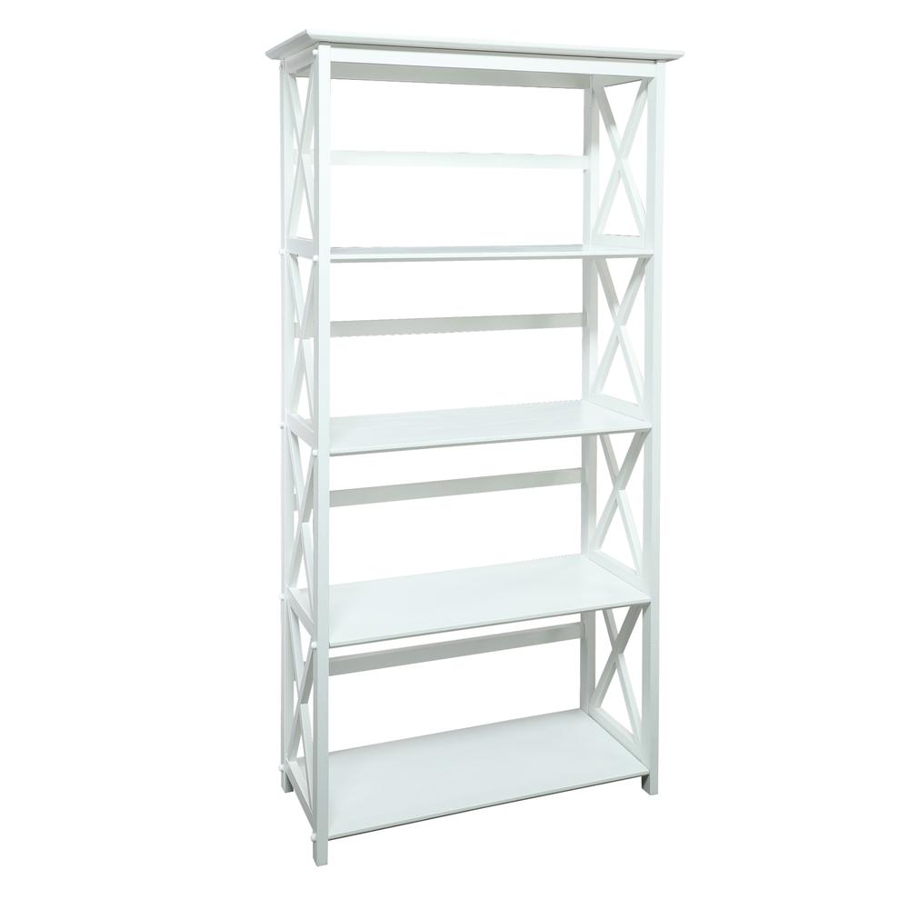 Montego 5-Shelf Bookcase-White - Casual Home