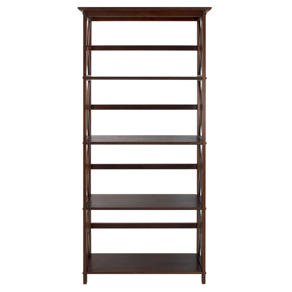 Montego 5-Shelf Bookcase-Walnut - Casual Home