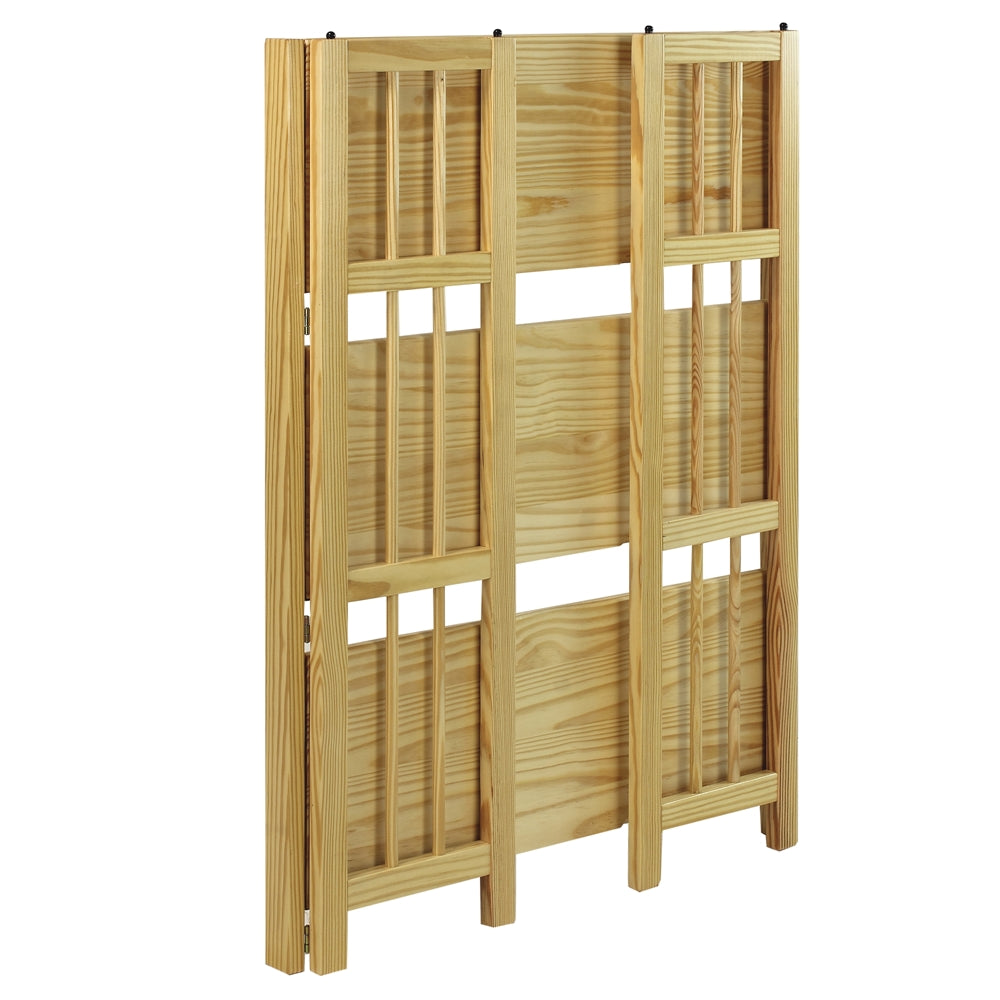 3-Shelf Folding Stackable Bookcase 27.5'' Wide-Natural - Casual Home