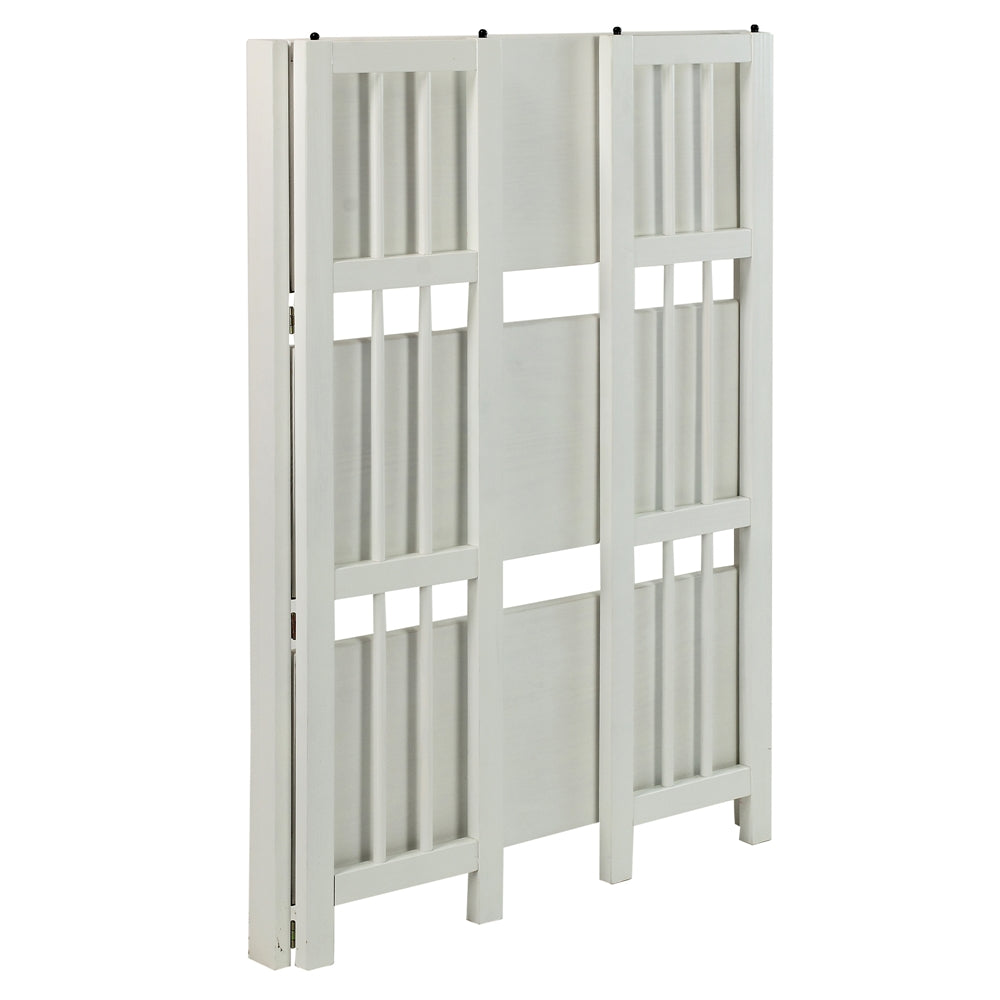 3-Shelf Folding Stackable Bookcase 27.5'' Wide-White - Casual Home