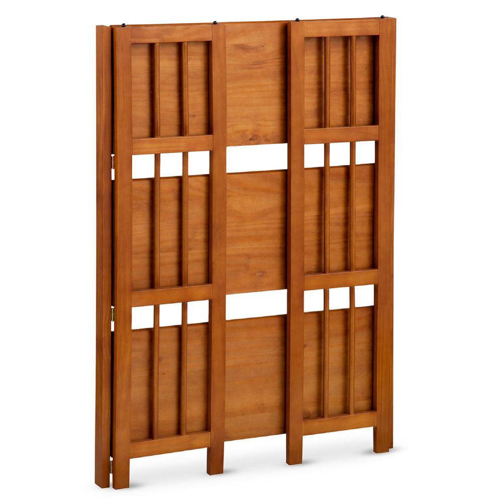 3-Shelf Folding Stackable Bookcase 27.5'' Wide - Chestnut - Casual Home