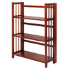 3-Shelf Folding Stackable Bookcase 27.5'' Wide-Mahogany - Casual Home
