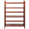 3-Shelf Folding Stackable Bookcase 27.5'' Wide-Mahogany - Casual Home