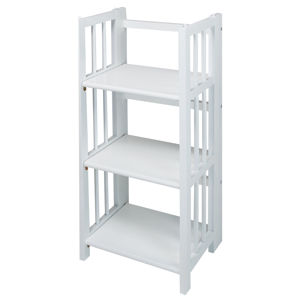 3-Shelf Folding Bookcase 14'' Wide-White - Casual Home
