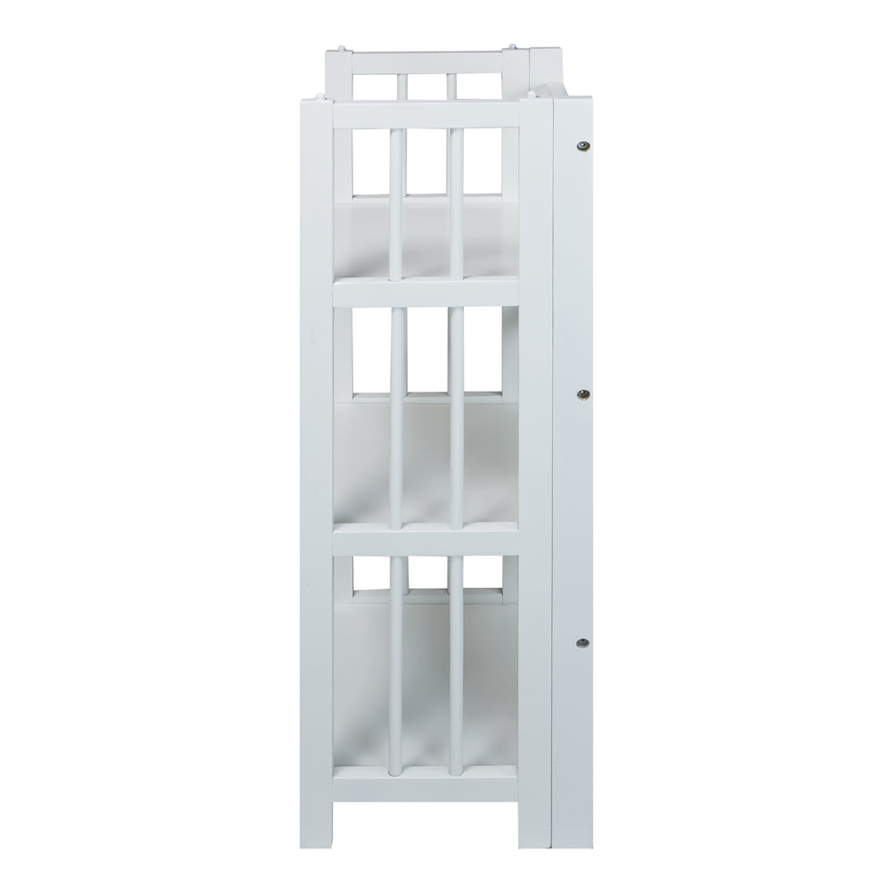 3-Shelf Folding Bookcase 14'' Wide-White - Casual Home