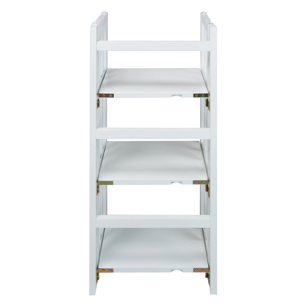 3-Shelf Folding Bookcase 14'' Wide-White - Casual Home
