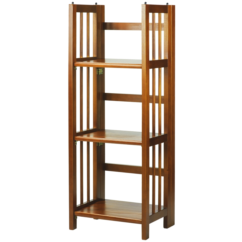 3-Shelf Folding Bookcase 14'' Wide-Honey Oak - Casual Home