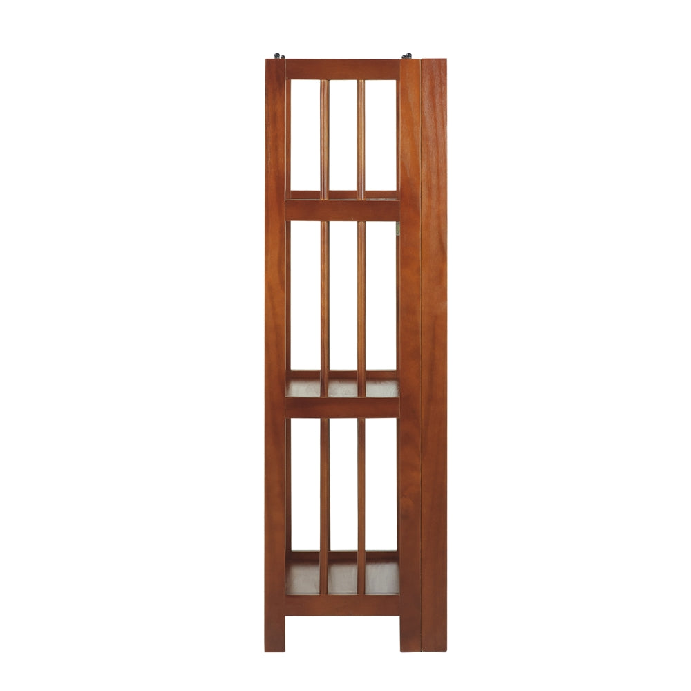 3-Shelf Folding Bookcase 14'' Wide-Mahogany - Casual Home