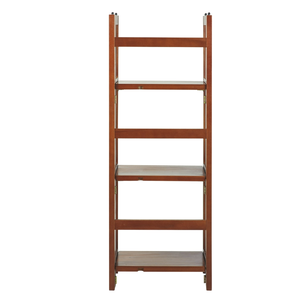 3-Shelf Folding Bookcase 14'' Wide-Mahogany - Casual Home