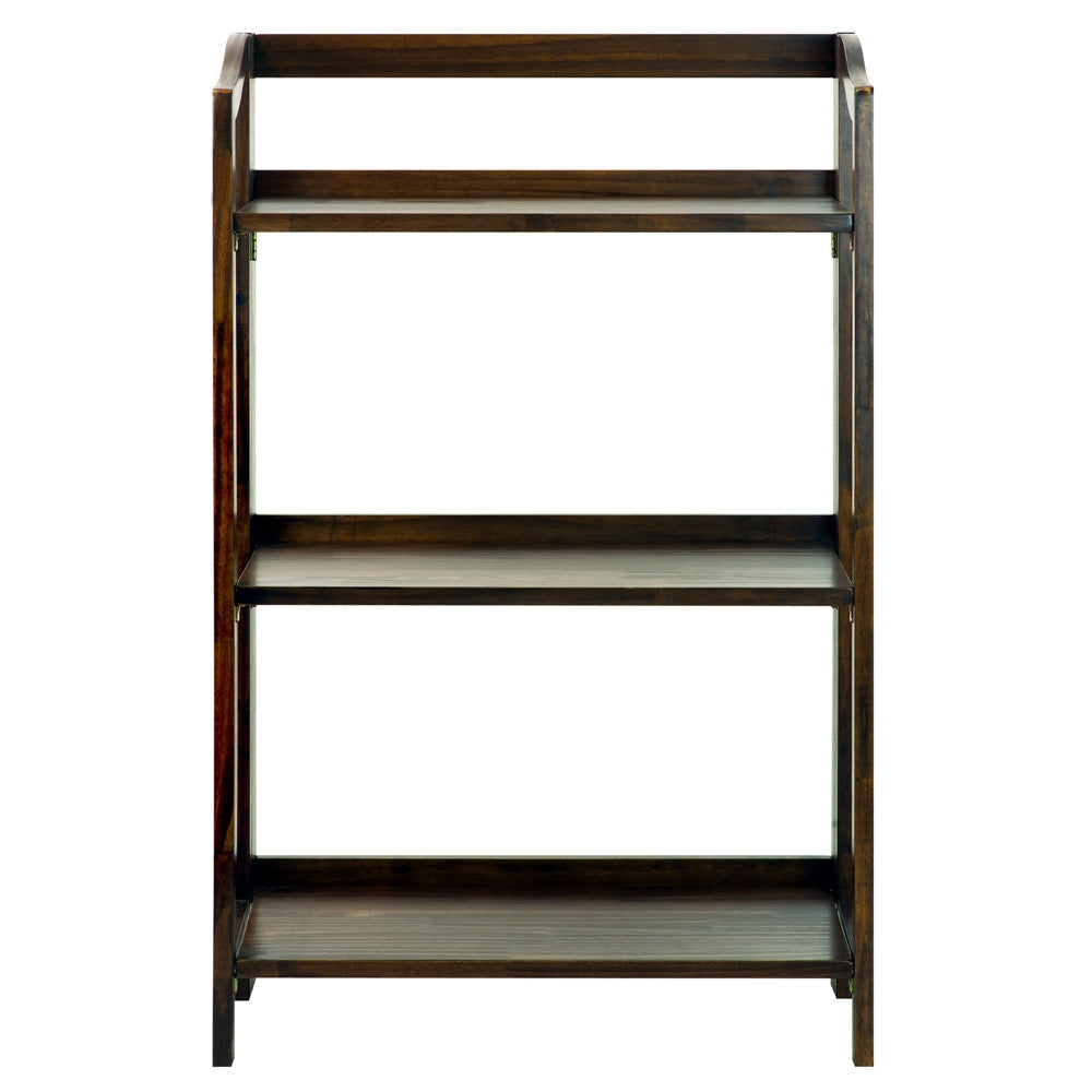 Stratford 3-Shelf Folding Bookcase-Warm Brown - Casual Home