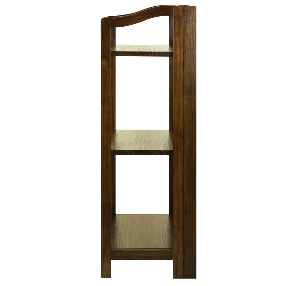Stratford 3-Shelf Folding Bookcase-Warm Brown - Casual Home
