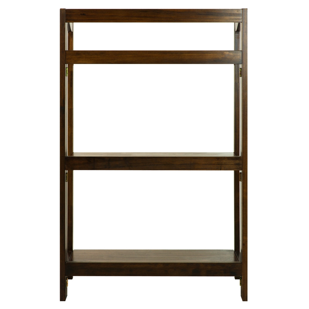 Stratford 3-Shelf Folding Bookcase-Warm Brown - Casual Home