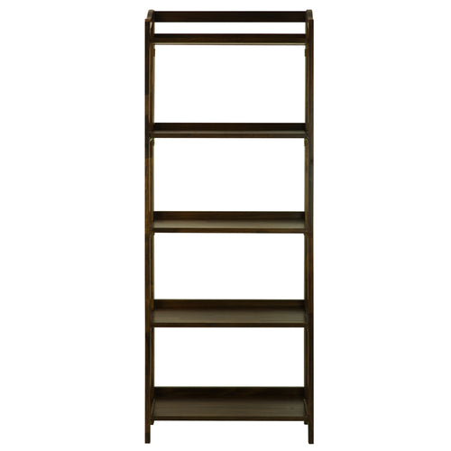 Stratford 5-Shelf Folding Bookcase-Warm Brown - Casual Home