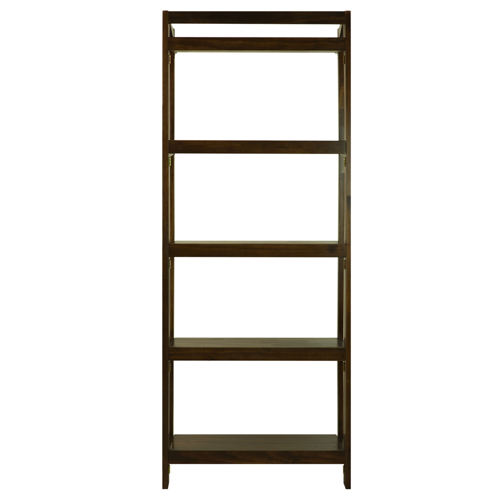Stratford 5-Shelf Folding Bookcase-Warm Brown - Casual Home