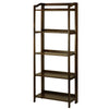 Stratford 5-Shelf Folding Bookcase-Warm Brown - Casual Home