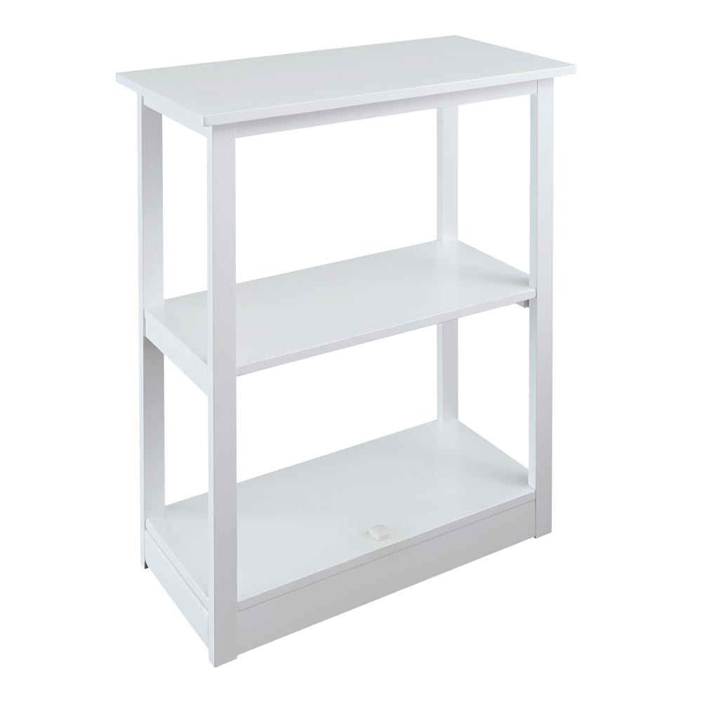 Adams 3-Shelf Bookcase with Concealed Sliding Track, Concealment Furniture - Casual Home