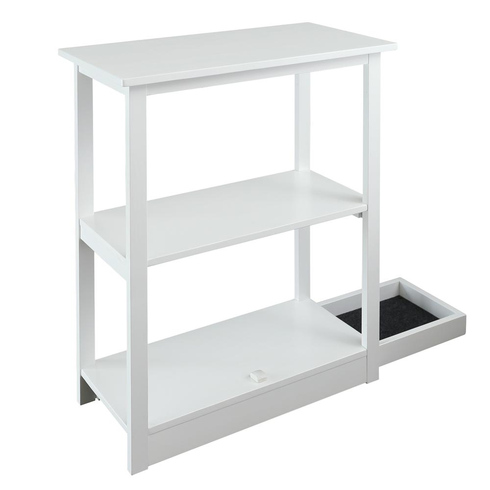 Adams 3-Shelf Bookcase with Concealed Sliding Track, Concealment Furniture - Casual Home